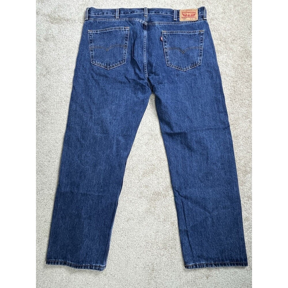Levi's 505 Regular Fit Straight Leg Denim Blue Jeans Mens Size 42 x 29.5 EUC - Picture 2 of 11